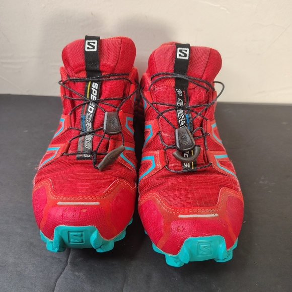 Salomon Speedcross 4 GTX Trail Running Shoes Mens Size 8.5 Red Blue Goretex - Picture 3 of 13
